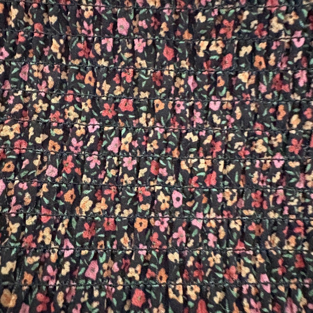 Betsey Johnson Martine Black Ditsy Floral Long Sleeve MIDI Dress XL - Like New - Picture 5 of 7